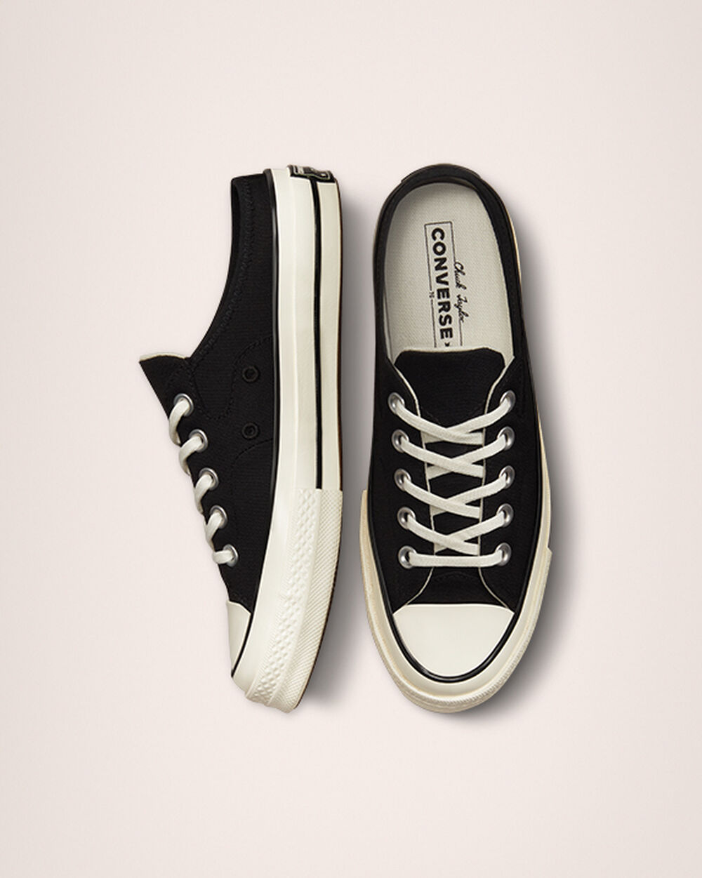 Mule Converse Chuck 70 Hombre Negras Blancas | Uruguay-38674