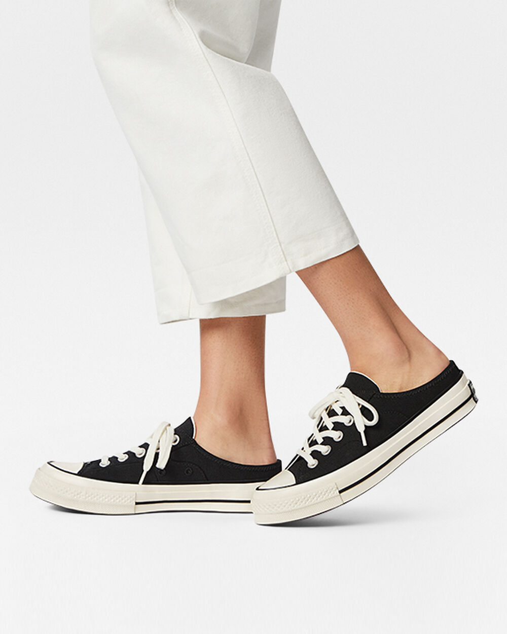 Mule Converse Chuck 70 Hombre Negras Blancas | Uruguay-38674