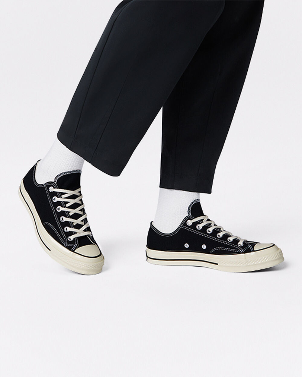 Zapatillas Converse Chuck 70 Hombre Negras Blancas | Uruguay-37816