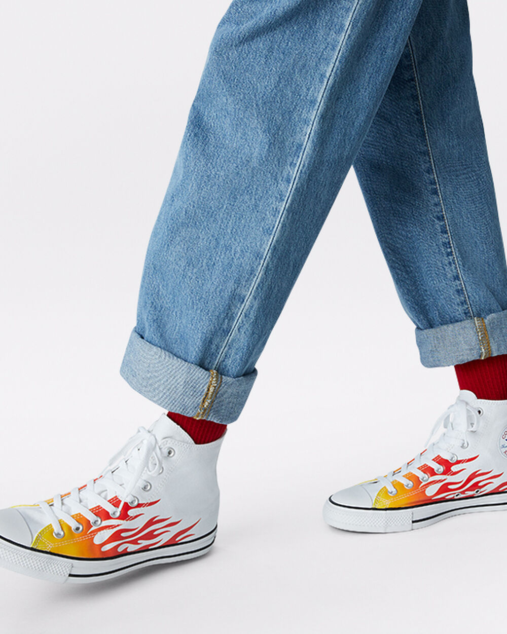 Zapatillas Converse Chuck Taylor All Star Hombre Blancas Rojas Amarillo | Uruguay-02167