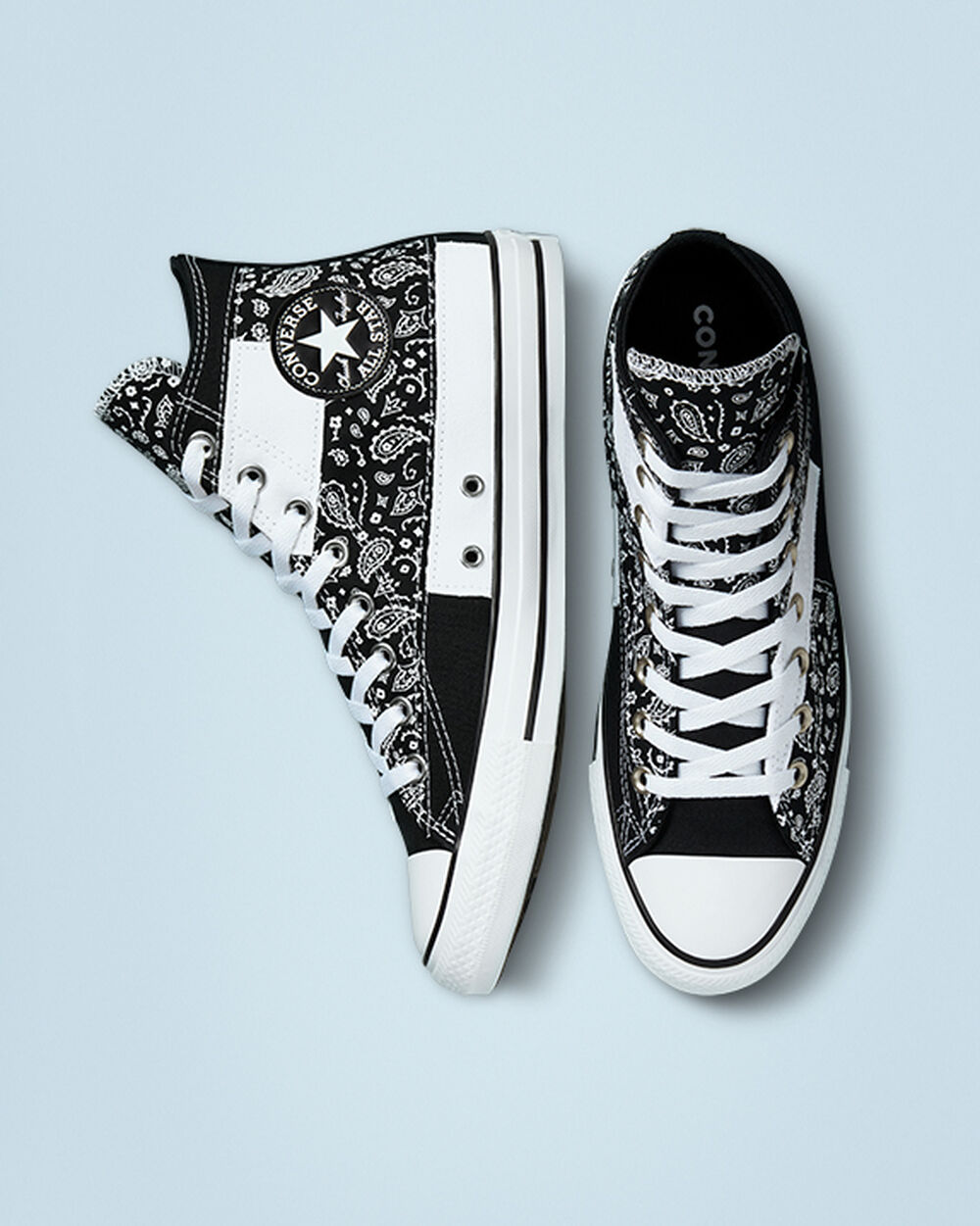 Zapatillas Converse Chuck Taylor All Star Hombre Negras Blancas Negras | Uruguay-03176