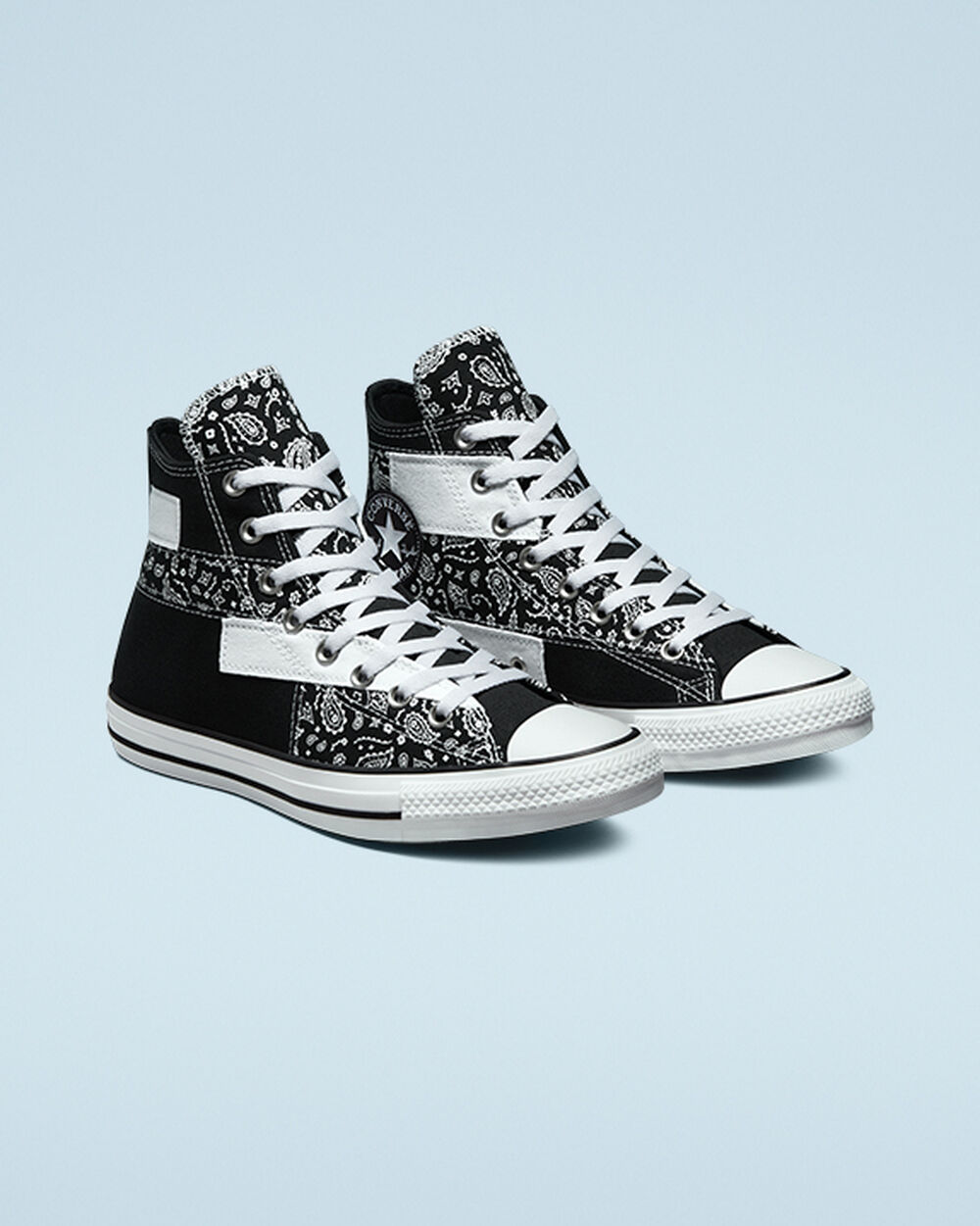 Zapatillas Converse Chuck Taylor All Star Hombre Negras Blancas Negras | Uruguay-03176