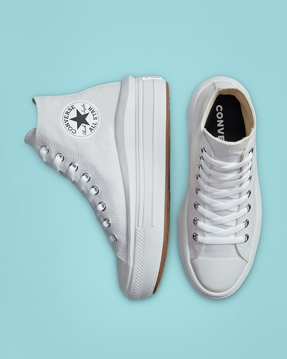 Zapatillas Converse Chuck Taylor All Star Move Mujer Blancas Beige Blancas Negras | Uruguay-09342