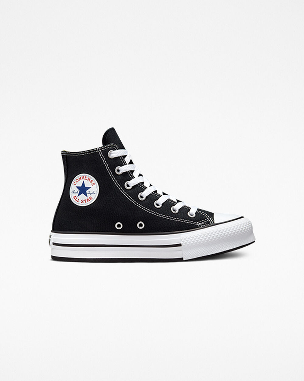 Zapatillas Converse Chuck Taylor All Star Niña Negras Blancas Negras | Uruguay-16594