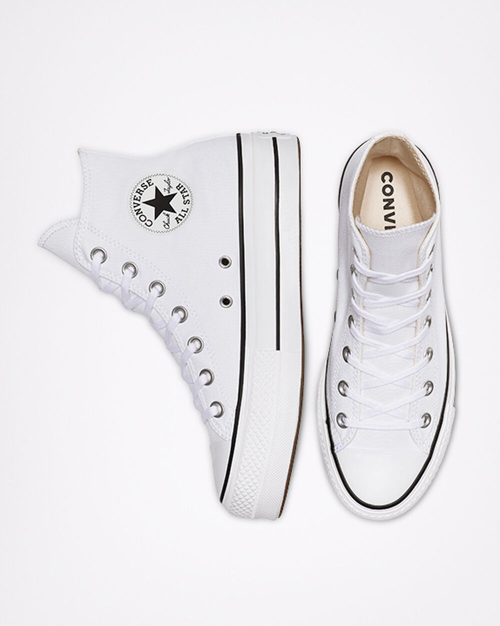 Zapatillas Converse Chuck Taylor All Star Mujer Blancas Negras Blancas | Uruguay-20493