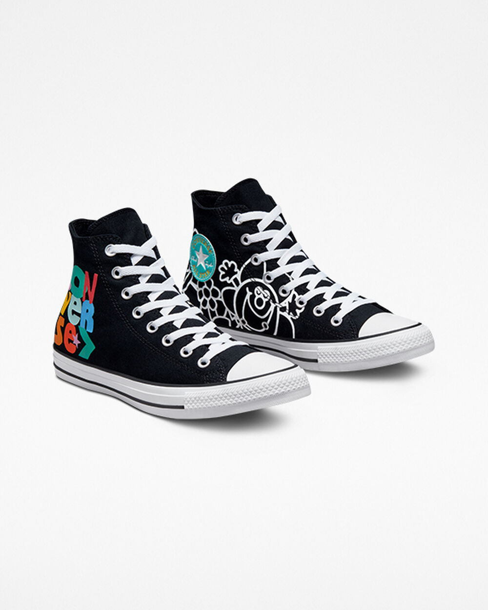 Zapatillas Converse Chuck Taylor All Star Hombre Negras Blancas | Uruguay-60974