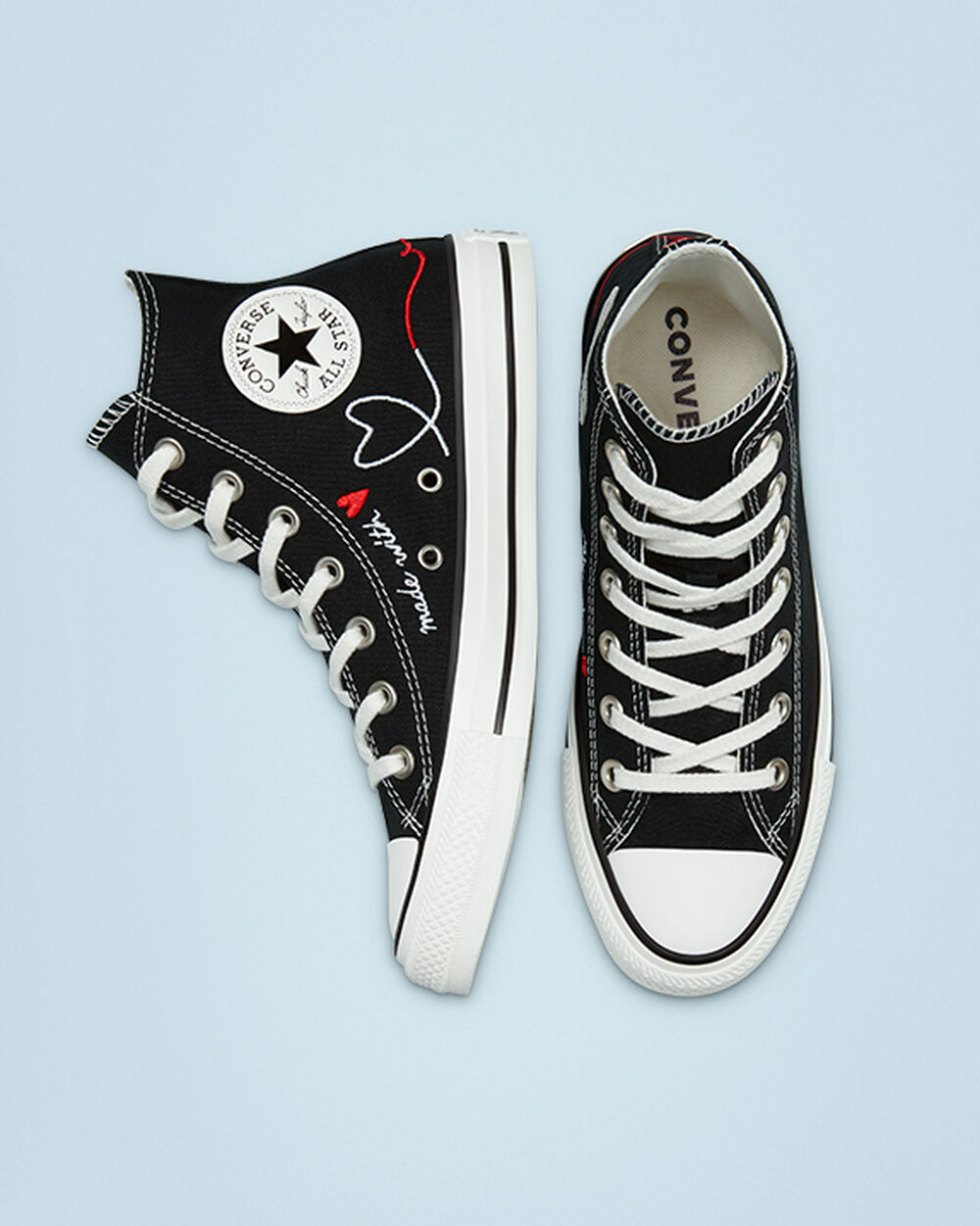 Zapatillas Converse Chuck Taylor All Star Hombre Negras Blancas | Uruguay-97423