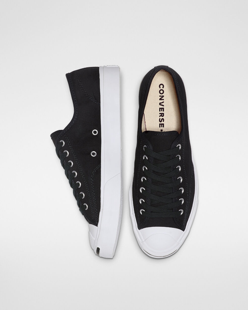 Zapatillas Converse Jack Purcell Hombre Negras Blancas Negras | Uruguay-90614